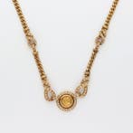 Ketting met hanger - 18 karaat Geel goud Diamant