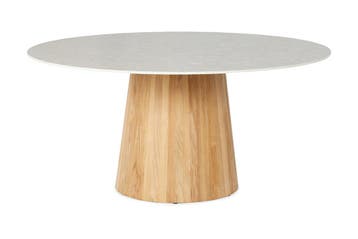 SUNS Sorolo Ronde Tuintafel - Neolith® Terrazzo Light Taupe, Tuin en Terras, Tuintafels, Verzenden, Nieuw, Rond, Hout