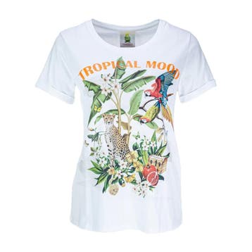 Princess goes Hollywood • wit t-shirt tropical mood • 36, Kleding | Dames, Tops, Princess goes Hollywood, Verzenden, Wit, Nieuw