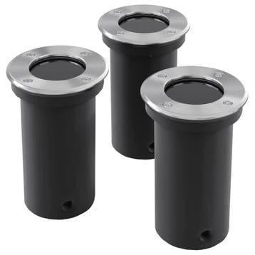 vidaXL Tuingrondspots 3 st rond, Verzenden, Nieuw, Aluminium, Vloerlamp