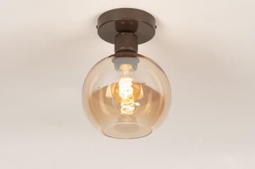 Rietveld Plafondlampen - Bruin - Glas, Metaal, Verzenden, Nieuw