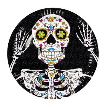 6 Dia de los Muertos bordjes (23 cm) / Day of the dead, Verzenden, Nieuw