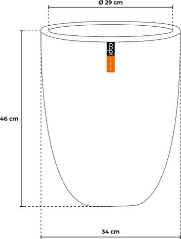 Capi Europe Vaas elegant laag Smooth NL 36x48cm Donkergrijs, Tuin en Terras, Ophalen of Verzenden, Nieuw