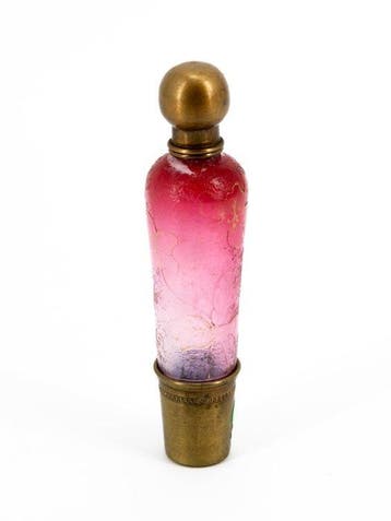 Vaas - Polychroom cameo-glas - Parfumfles, Antiek en Kunst