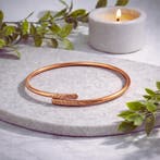 Koperen glad gepolijste klemarmband met gehamerde uiteinden, Ophalen of Verzenden, Nieuw