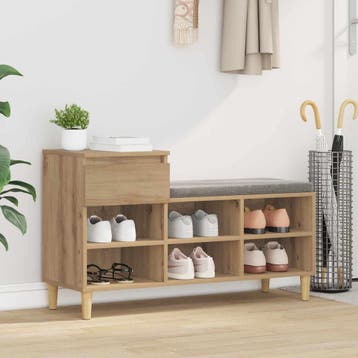 vidaXL Schoenenkast 102 x 36 x 60 cm Bewerkt hout Artisanaal, Verzenden, Nieuw
