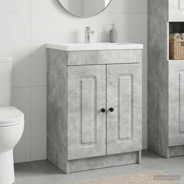 vidaXL Badkamer onder wastafel kast Betongrijs 56 x 37,5 x, Verzenden, Nieuw