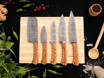 Keukenmes - Kitchen knife set - F157 - Staal, Hout,