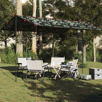 vidaXL Kampeerluifel waterdicht 406x306 cm camouflage, Verzenden, Nieuw, Tot en met 2