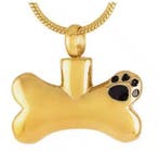 Assieraad, ashanger botje met hondenpoot goud, Sieraden, Tassen en Uiterlijk, Kettinghangers, Nieuw, Goud, Overige materialen