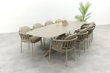 Taste Calma/Prado 8-persoons Deens ovale dining tuinset, Verzenden, Nieuw, Rvs, Tuinset