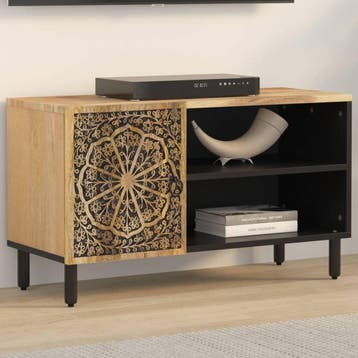 vidaXL Tv-meubel 80x31x46 cm massief mangohout, Verzenden, Nieuw, Overige houtsoorten