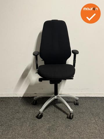 RH Logic 400 - Bestaande zwarte stoffering  - zilvergrijs vo, Werkplek, Ophalen of Verzenden, Gebruikt, Stoel