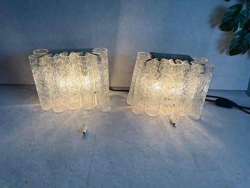 Doria Leuchten - Wandlamp (2) - Ice glass