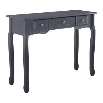 Console tafel sidetafel 3 lades landelijk 100x35x78 donkergr, Huis en Inrichting, Verzenden, Nieuw