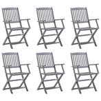 Tuinstoelen 6 st inklapbaar massief acaciahout, Tuin en Terras, Tuinstoelen, Verzenden, Nieuw