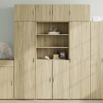 vidaXL Opbergkast 80x42,5x225 cm bewerkt hout sonoma, Minder dan 50 cm, 75 cm of meer, Nieuw, Overige houtsoorten