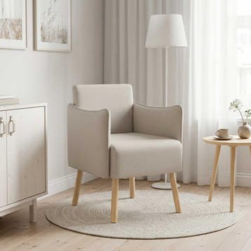 vidaXL Accentstoel Havermout Korrelige velvet, Verzenden, Nieuw