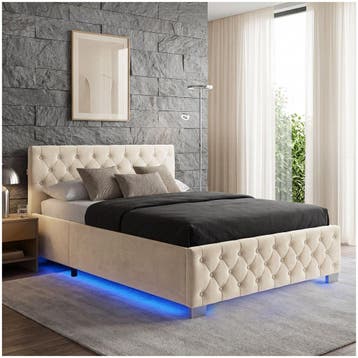 Beddenset gestoffeerd bed met matras, Verzenden, Nieuw
