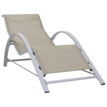 vidaXL Ligbed textileen en aluminium crèmekleurig, Verzenden, Nieuw