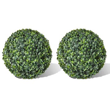 vidaXL Kunstplanten buxusbol 2 st 35 cm, Verzenden, Nieuw