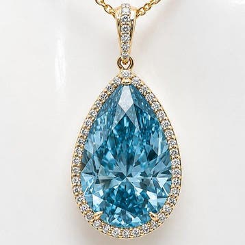 Ketting met hanger - 18 karaat Geel goud - 30.56ct. tw.
