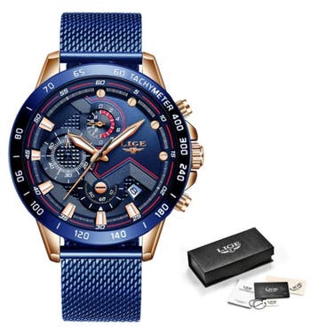 Quartz Horloge - Anoloog Luxe Uurwerk voor Heren - Roestvrij, Verzenden, Nieuw, Lige
