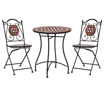 vidaXL 3-delige Bistroset mozaïek keramische tegel, Tuin en Terras, Verzenden, Nieuw, Overige materialen, 3 zitplaatsen