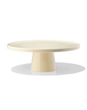 HEMA Taartplateau Ø28cm Knap new bone china geel 2+1 gratis, Verzenden, Nieuw