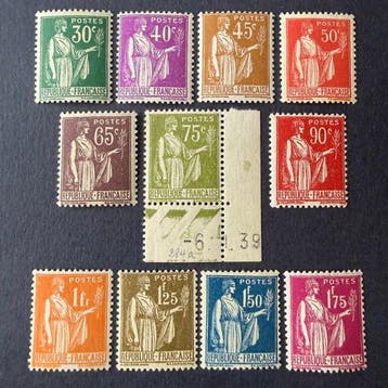 Frankrijk - Yvert 280/289 Paix nieuw zonder scharnier. TB., Gestempeld