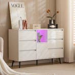 Dressoir 120×40×80 cm met LED, 6 Lades en Push-Open Deuren, Verzenden, Nieuw
