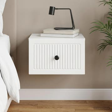 vidaXL Wandbeugel Bedkast met lade Wit 33 x 34,5 x 20 cm, Minder dan 45 cm, Verzenden, Nieuw, Minder dan 55 cm