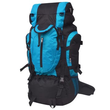 vidaXL Rugzak hiking XXL 75 L zwart en blauw, Sieraden, Tassen en Uiterlijk, Tassen | Rugtassen, Verzenden, Nieuw