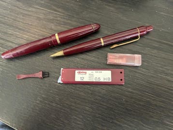 Vintage  pennen set, Roting, 505508, Rood, jaren 70, Nieuw