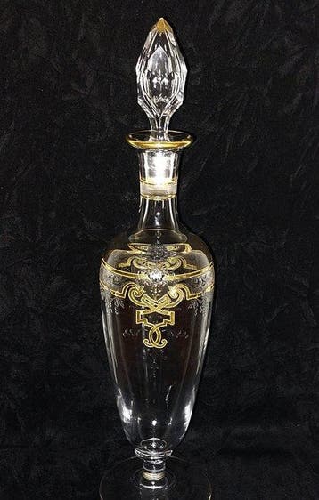 Karaf - Kristal - 24 kt goudgegraveerd