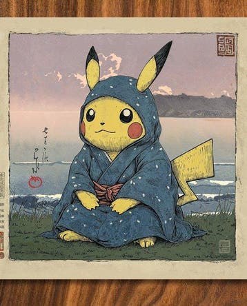 Kodo88 Giclée - Pikachu at Shichirigahama  – Limited, Nieuw