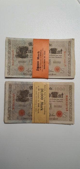 Duitsland. - 40 x 1000 Mark 1910 (2 x 20) - Pick 44 (Zonder