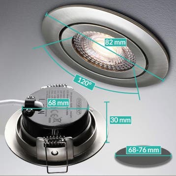 LED Inbouwspots Krog 12 stuks Nikkel Dimbaar (Voor in Huis), Verzenden, Nieuw