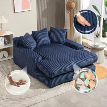 Modern Corduroy Sofa Bed – Comfortable Floor Couch with Pill, Verzenden, Nieuw
