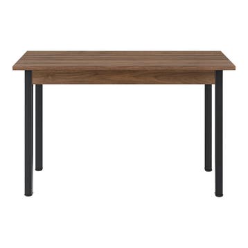 Eettafel Den Haag 120x60x75 cm walnootkleurig en zwart [en.c, Huis en Inrichting, Tafels | Eettafels, Verzenden, Nieuw