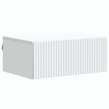 vidaXL Wandbeugel Bedkast met lade Wit 49 x 34,5 x 20 cm, Minder dan 45 cm, Verzenden, Nieuw, Minder dan 55 cm