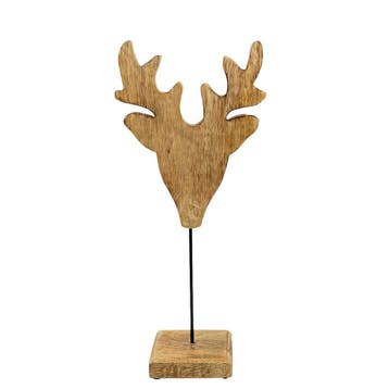 staand hert mango hout h41 d18x10cm, Verzenden, Nieuw