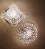 Plafondlamp (2) - Een paar Bubble-glas plafondlampen –