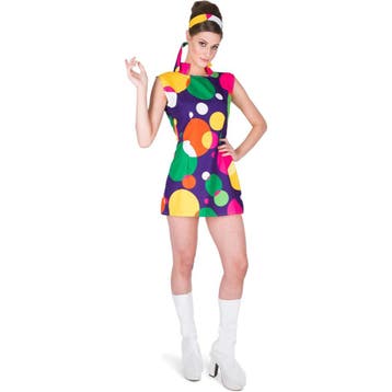 Retro Hippie Kostuum Dames – 2-Delig Jurk & - Maat S, Kleding | Dames, Carnavalskleding en Feestkleding, Ophalen of Verzenden