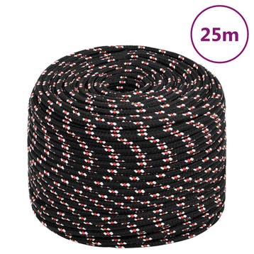 vidaXL Boot touw 8 mm 25 m polypropyleen zwart, Verzenden, Nieuw