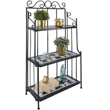 Metalen rek mozaïek 3 niveaus - zwart / wit, Tuin en Terras, Verzenden, Nieuw