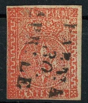 Italiaanse oude staten - Parma 1853 - Bourbonische lelie en, Gestempeld