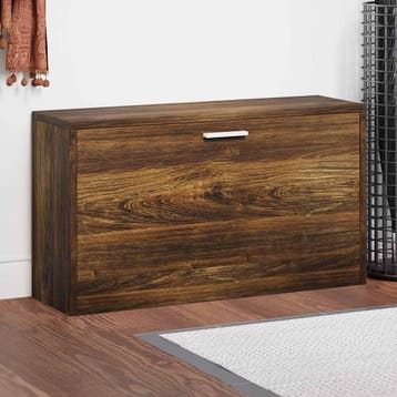 vidaXL Schoenenbank 80x24x45 cm bewerkt hout gerookt eiken, Verzenden, Nieuw
