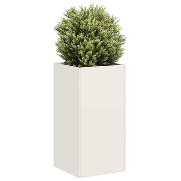 vidaXL Plantenbak 40x40x80 cm koudgewalst staal wit, Verzenden, Nieuw, Metaal