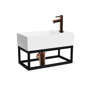 Sani Royal Fontein Frame Mat Zwart Mineraal Brons, Nieuw